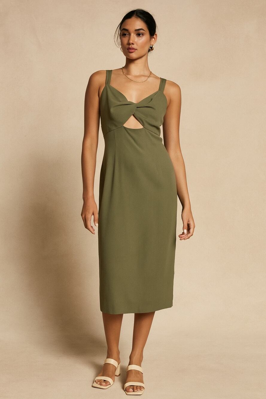 BHLDN Evonna Dress in Moss Green